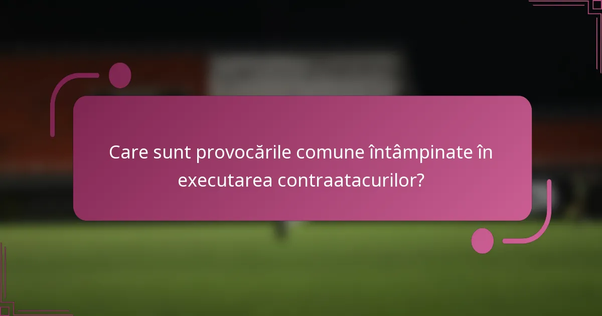 Care sunt provocările comune întâmpinate în executarea contraatacurilor?